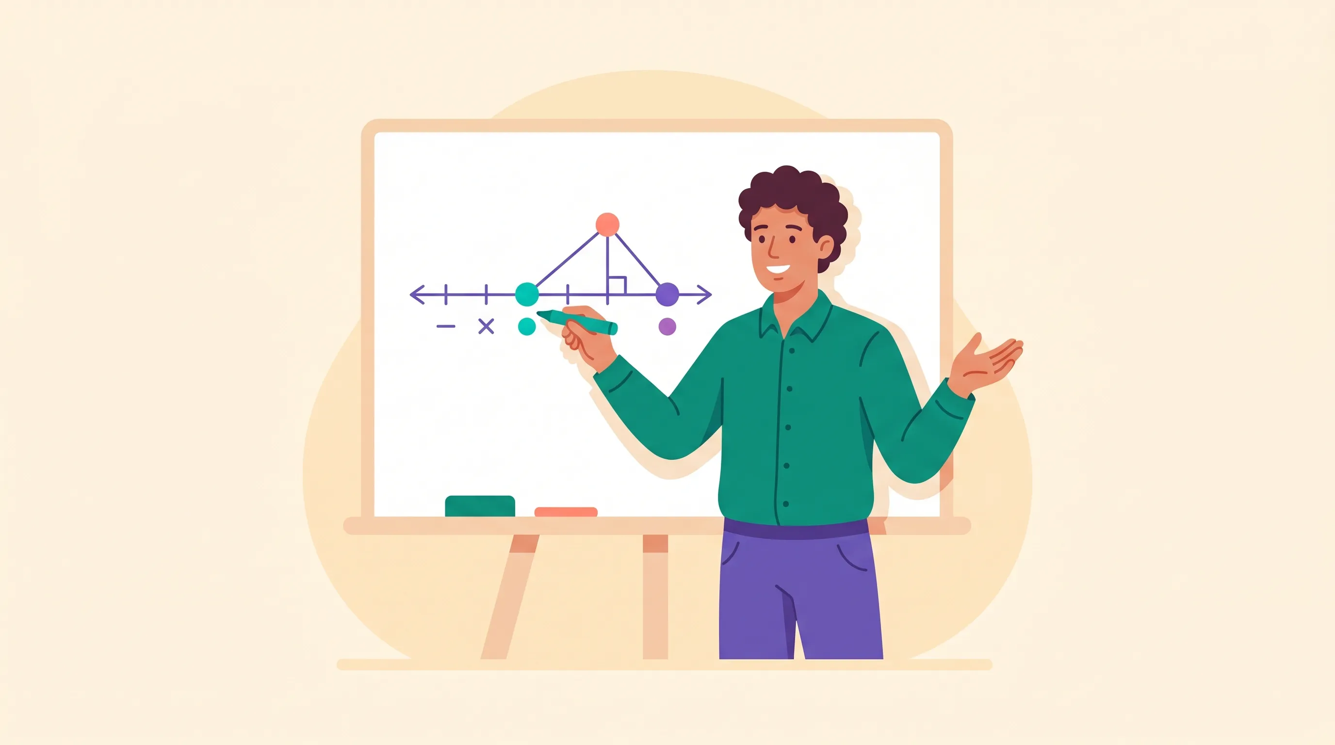 Tutor drawing on a whiteboard